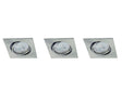 Prolight LED inbouwspot vierkant GU10 3W kantelbaar nikkel 3 stuks