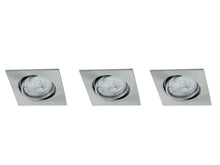 Prolight LED inbouwspot vierkant GU10 3W kantelbaar nikkel 3 stuks
