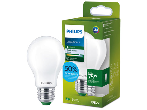 Philips LED peerlamp E27 75W koud wit