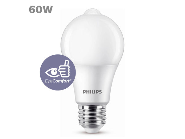 Philips LED peerlamp E27 8W met sensor