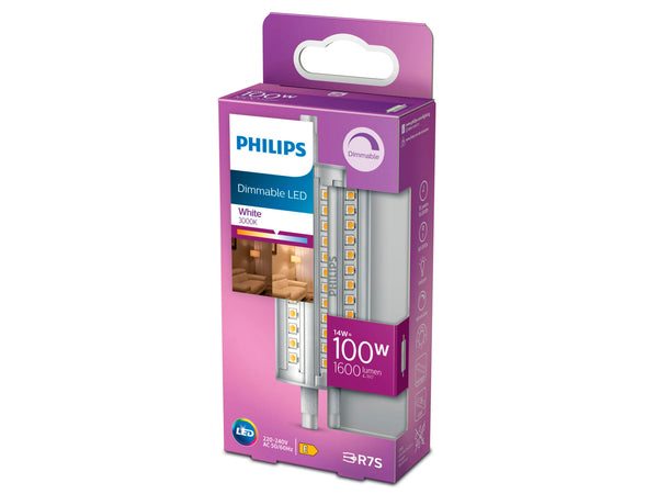 Philips LED staaflamp R7S 14W dimbaar wit