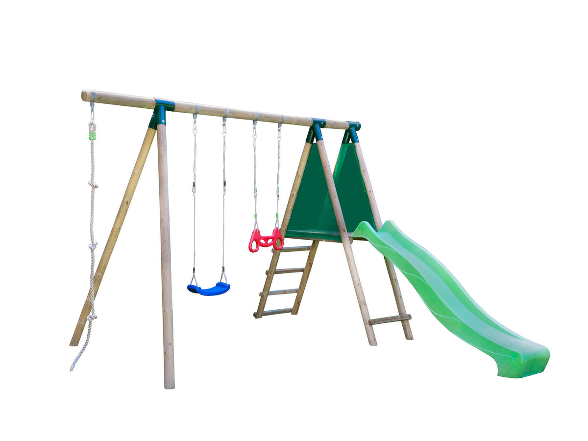 Gardenas Leon speeltoestel + glijbaan groen en accessoires