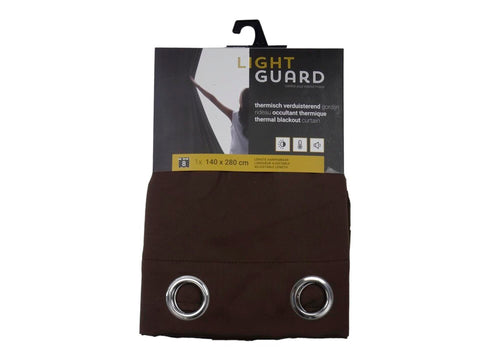 Light Guard Light Guard thermisch gordijn verduisterend 140x280 cm ring espresso