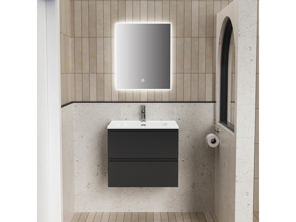 Liva badkamermeubel set 60cm 2 lades zwart