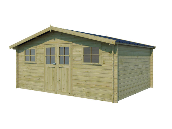 Gardenas Livigno XL houten tuinhuis 505x385x248 cm blokhut geïmpregneerd anticondensbescherming