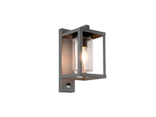 Trio Lunga wandlamp E27 max. 40W met bewegingssensor antraciet