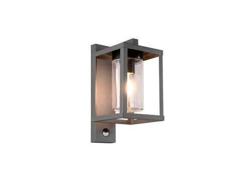 Trio Lunga wandlamp E27 max. 40W met bewegingssensor antraciet