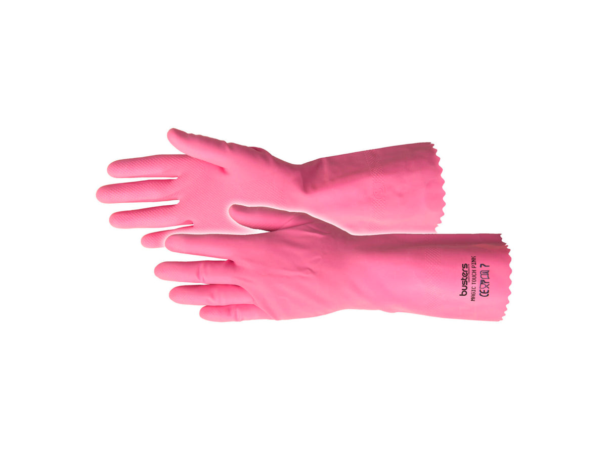 Busters Magic Touch huishoudhandschoenen S/M latex roze