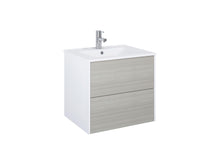 Lafiness Marti meuble lavabo 60cm 2 tiroirs gris-blanc
