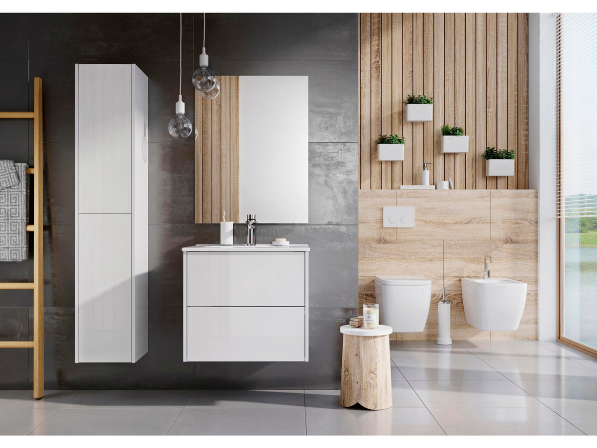 Lafiness Marti wastafelkast 80cm 2 lades wit