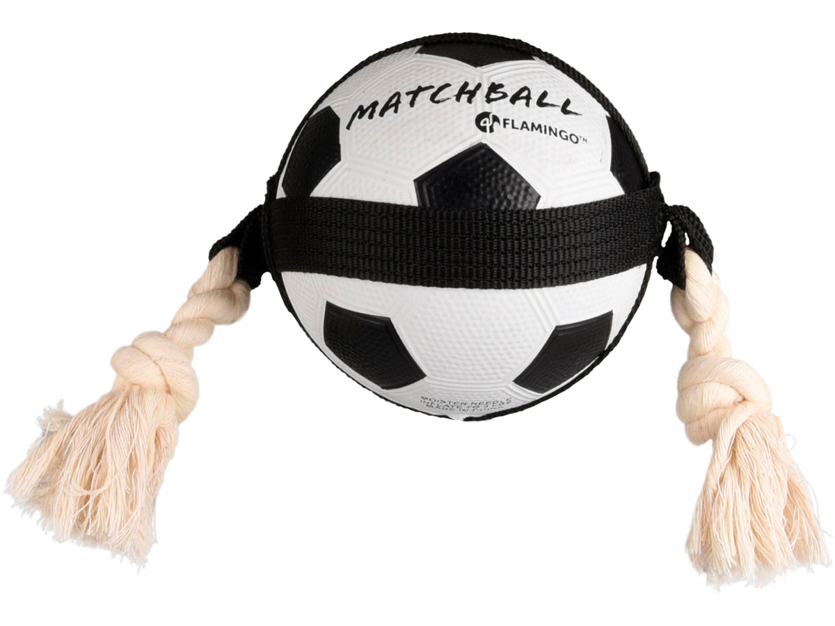 Flamingo Matchball hondenspeelgoed voetbal 12,5 cm