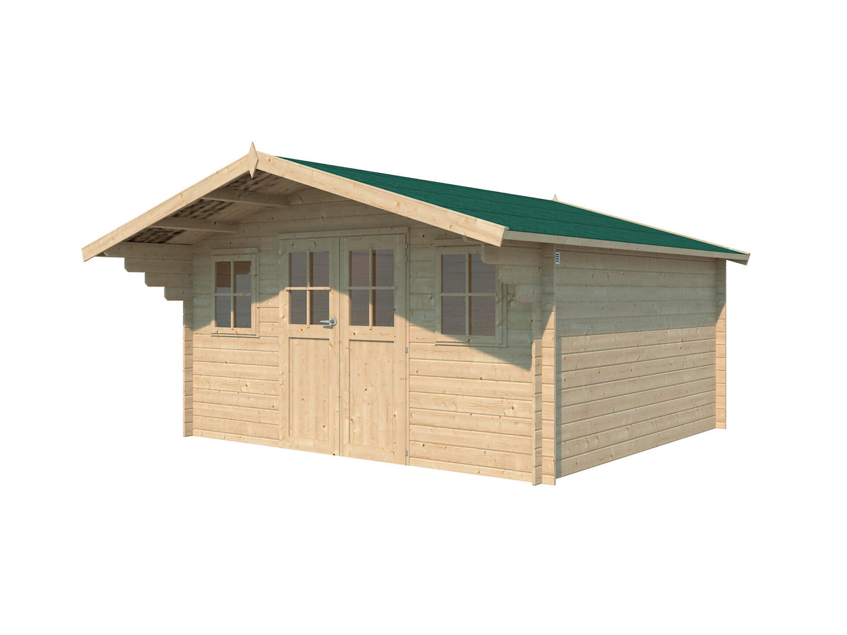 Gardenas Matterhorn XL houten tuinhuis 415x385x248 cm blokhut