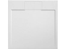 Lafiness Medusa receveur de douche 90x90x2,6 cm composite aspect ardoise blanc
