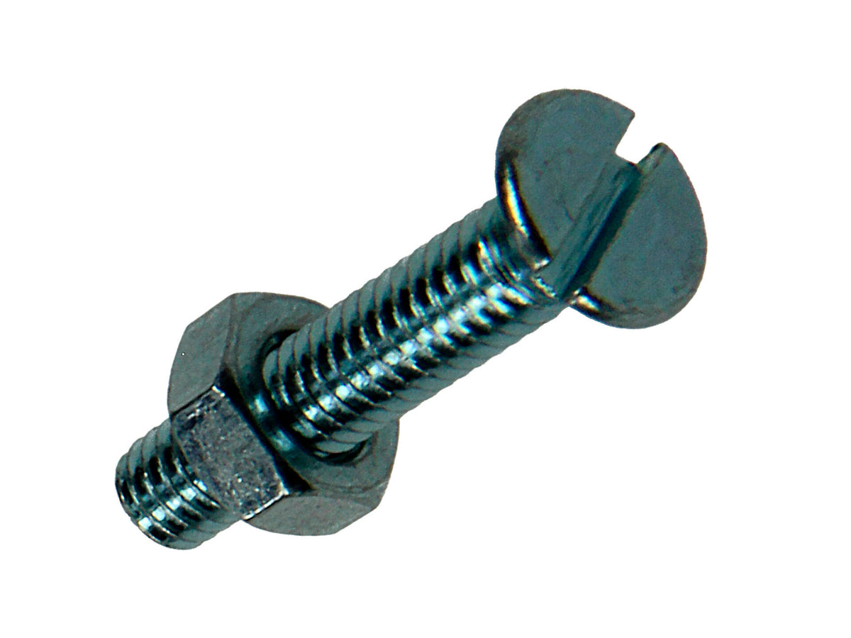Mack Metaalschroeven met moer 20x4 mm afgeplatte kop verzinkt 18 stuks