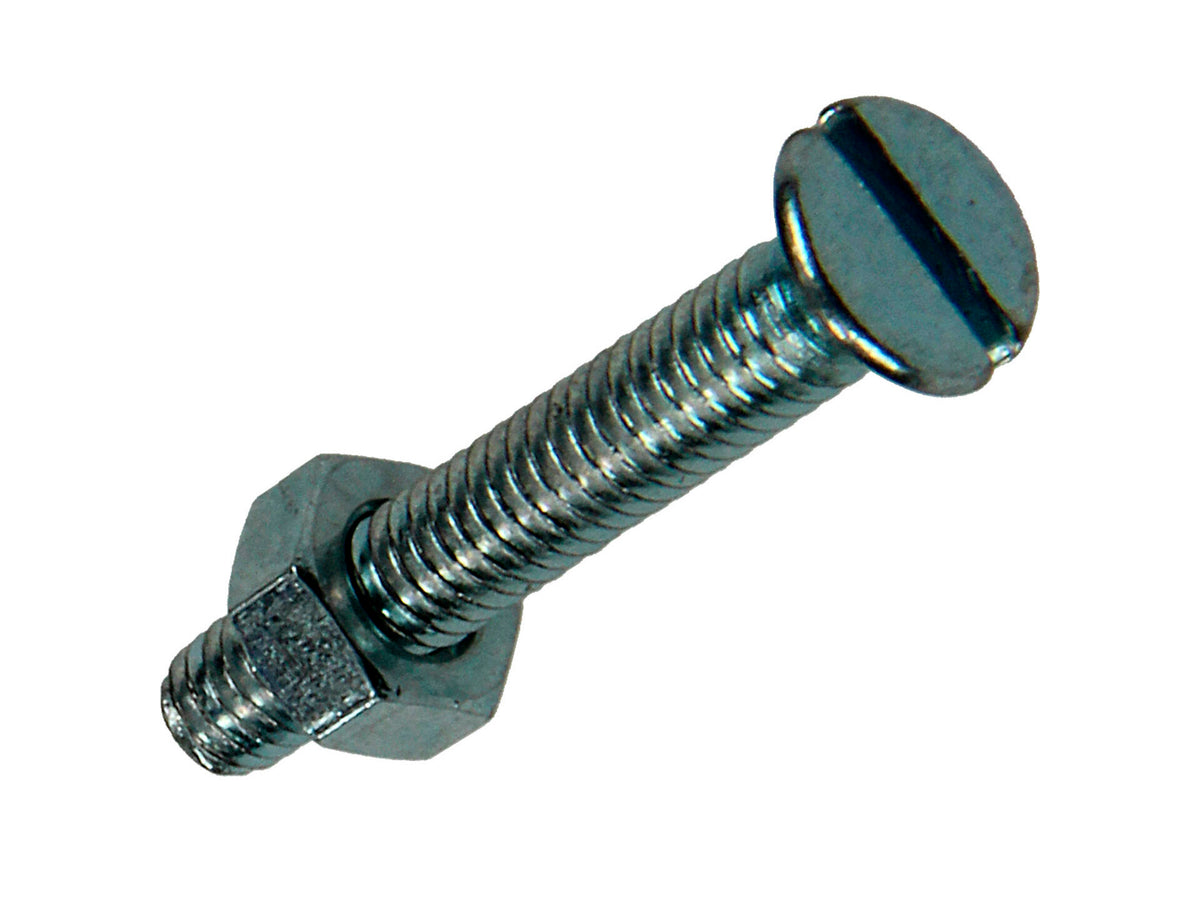 Mack Metaalschroeven met moer 25x4 mm afgeplatte kop verzinkt 16 stuks