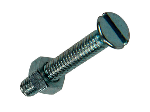 Mack Metaalschroeven met moer 25x4 mm afgeplatte kop verzinkt 16 stuks