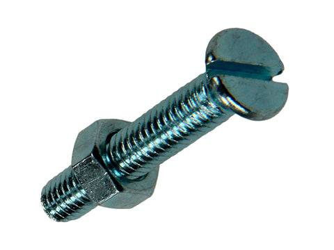 Mack Metaalschroeven met moer 25x5 mm afgeplatte kop verzinkt 14 stuks