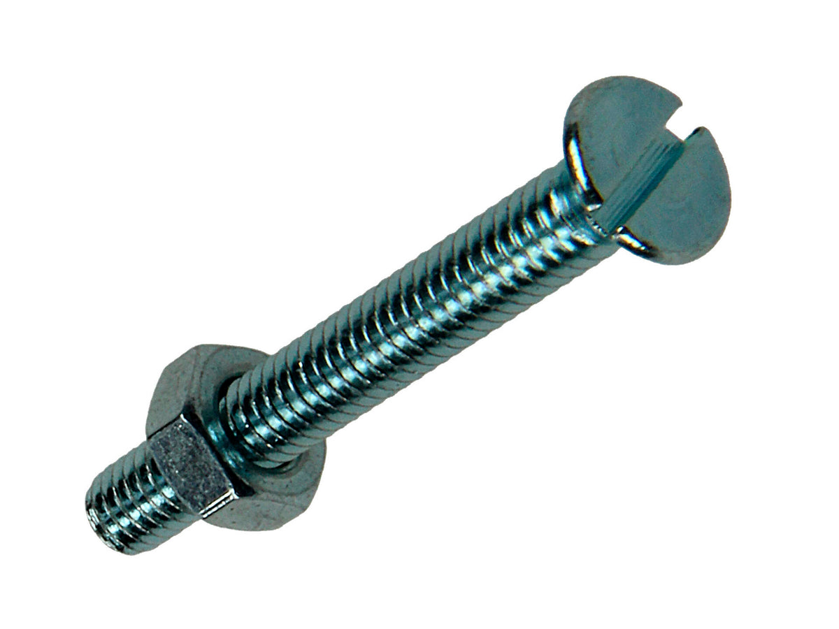 Mack Metaalschroeven met moer 30x4 mm afgeplatte kop verzinkt 14 stuks