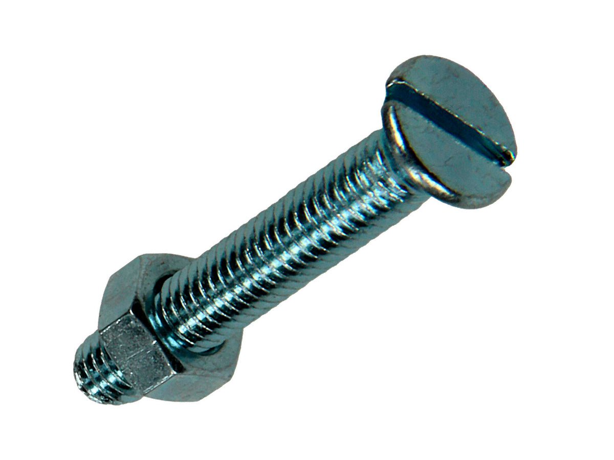 Mack Metaalschroeven met moer 30x5 mm afgeplatte kop verzinkt 13 stuks