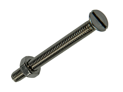 Mack Metaalschroeven met moer 40x4 mm afgeplatte kop inox 8 stuks