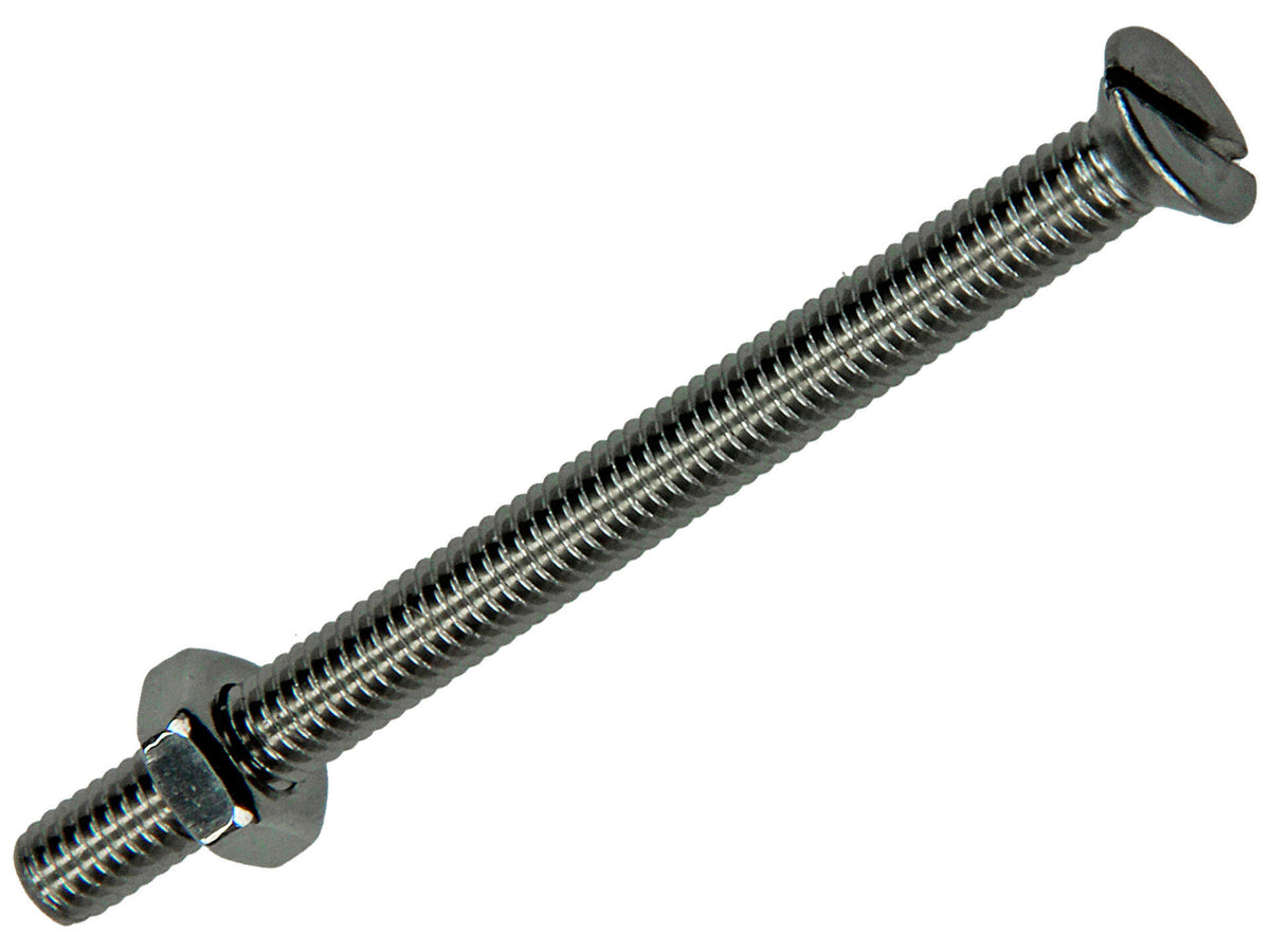 Mack Metaalschroeven met moer 50x4 mm afgeplatte kop inox 7 stuks