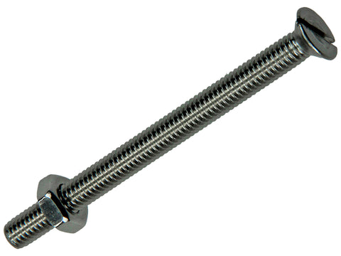 Mack Metaalschroeven met moer 50x4 mm afgeplatte kop inox 7 stuks