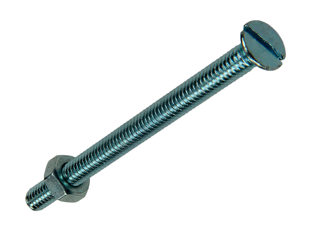 Mack Metaalschroeven met moer 50x4 mm afgeplatte kop verzinkt 9 stuks