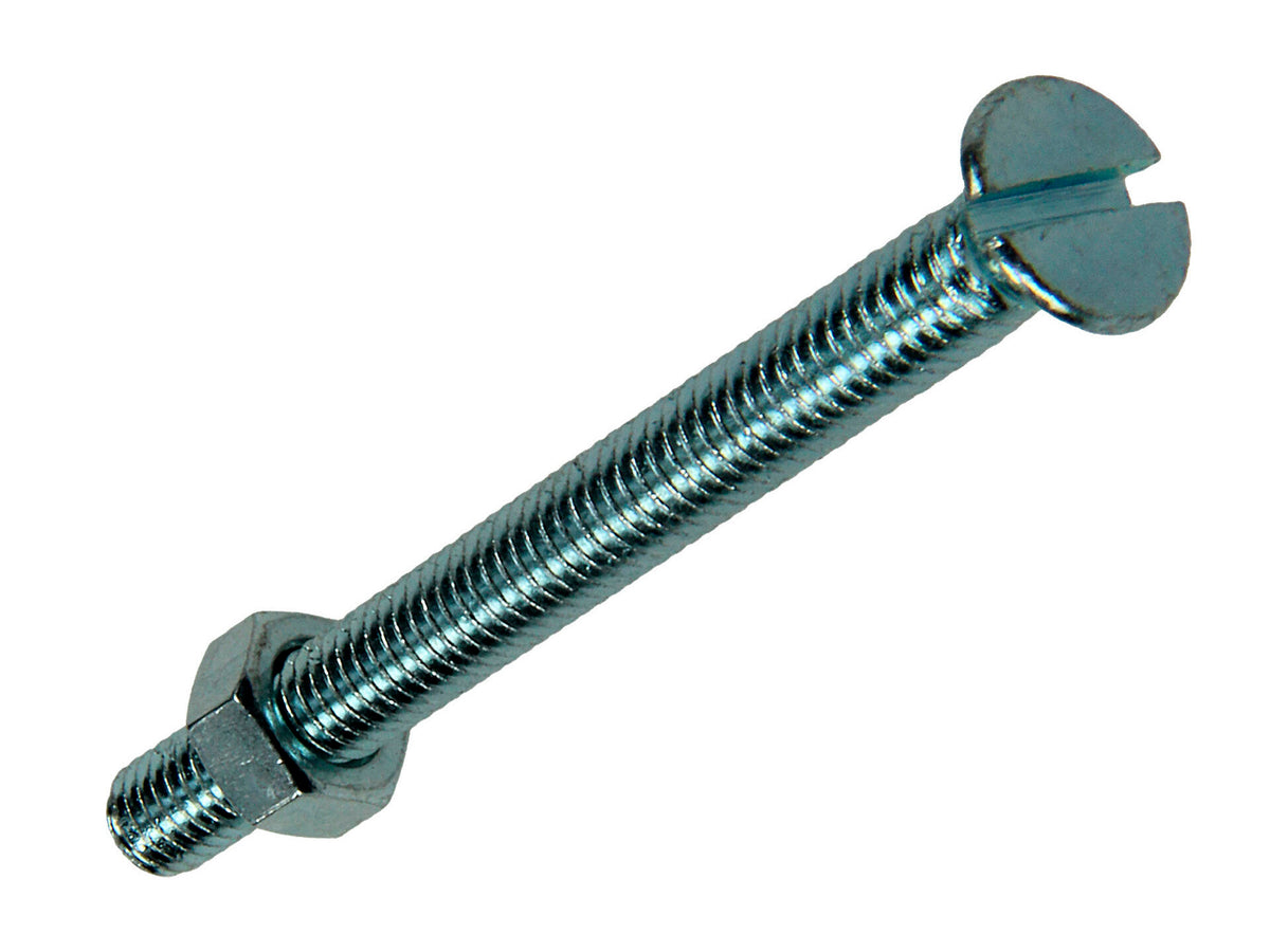 Mack Metaalschroeven met moer 50x5 mm afgeplatte kop verzinkt 8 stuks
