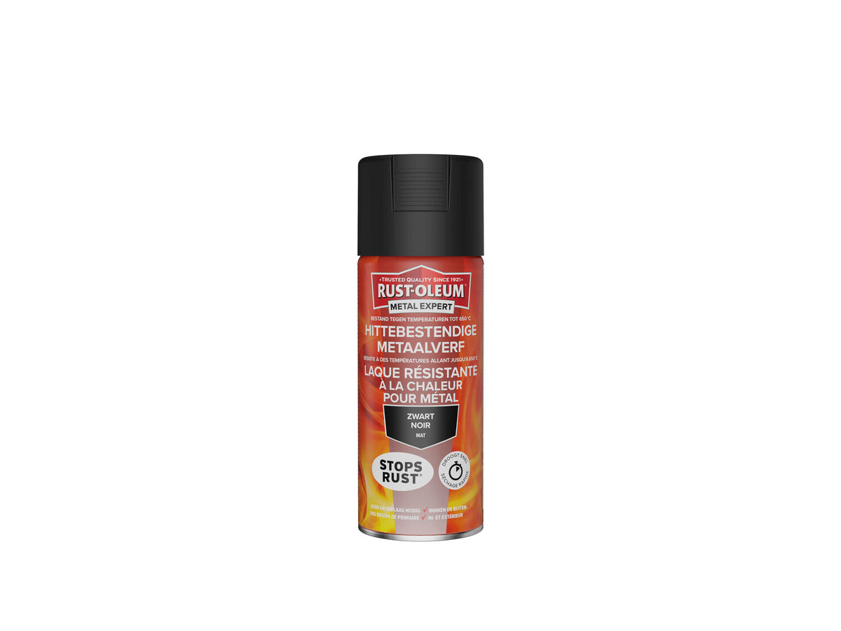 Rust-oleum Metal Expert hittebestendige metaalverf 0,4l zwart