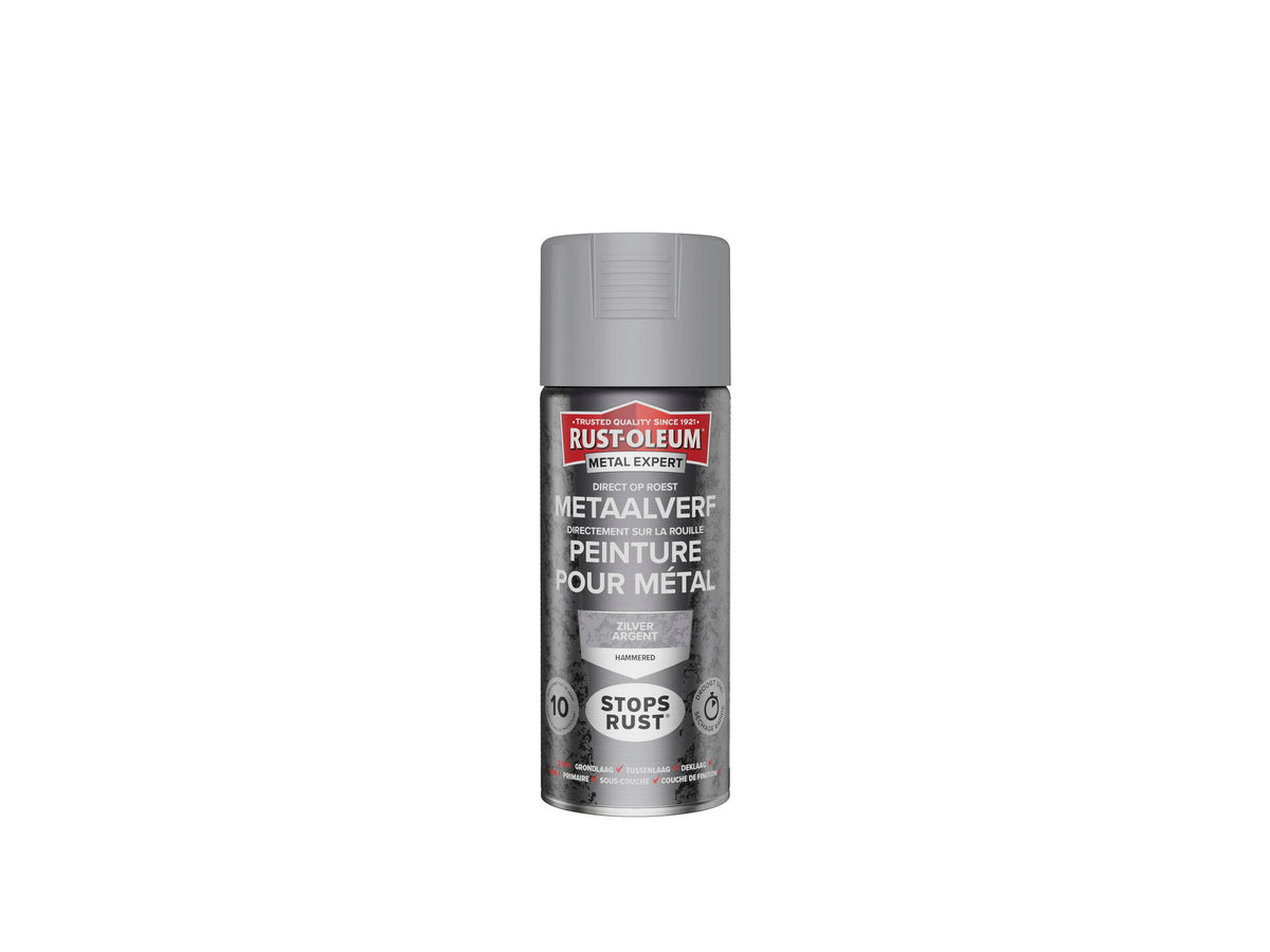 Rust-oleum Metal Expert metaalverf hamerslag 0,4l zilver