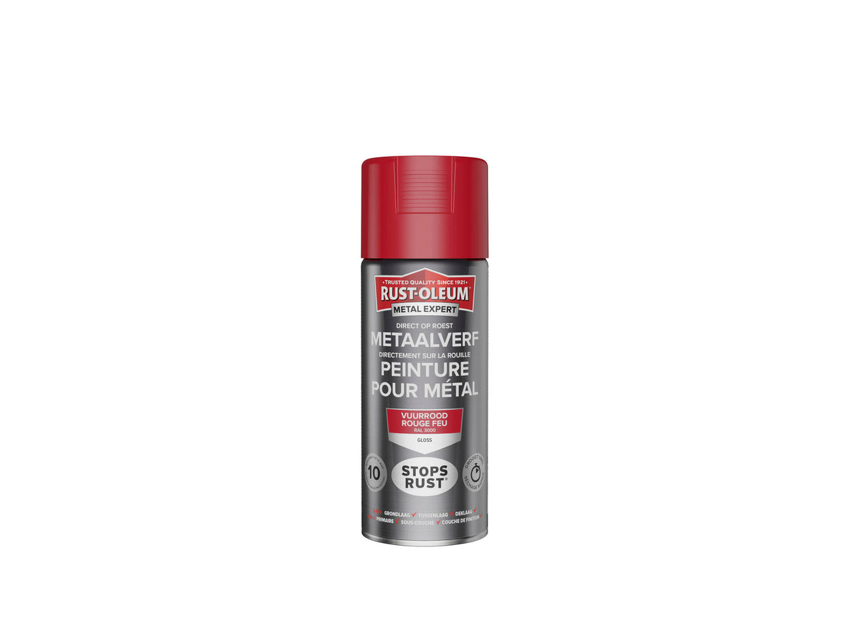 Rust-oleum Metal Expert metaalverf hoogglans 0,4l vuurrood