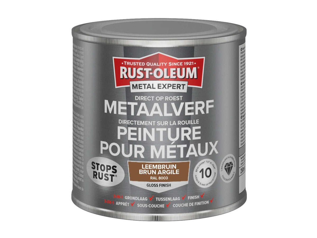 Rust-oleum Metal Expert metaalverf hoogglans 250ml leembruin