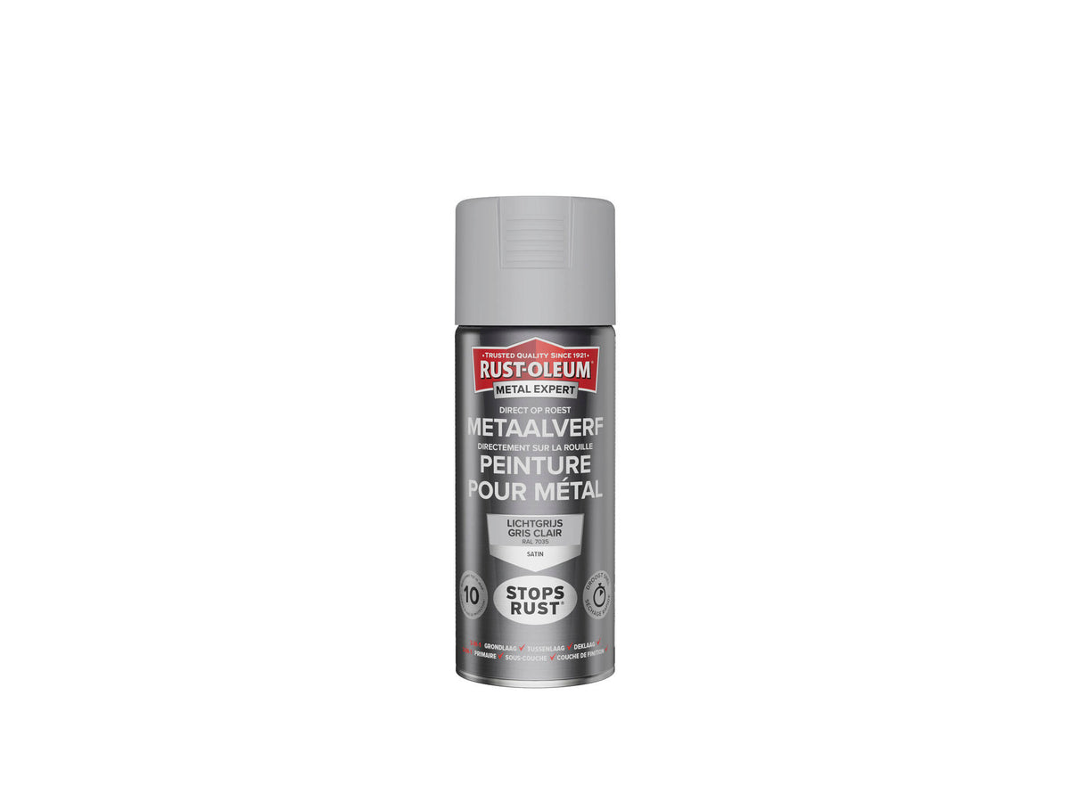Rust-oleum Metal Expert metaalverf zijdeglans 0,4l lichtgrijs