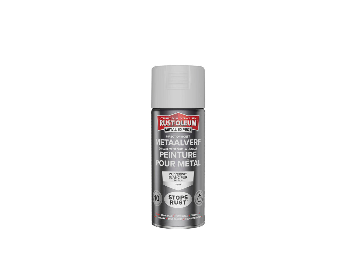 Rust-oleum Metal Expert metaalverf zijdeglans 0,4l zuiver wit