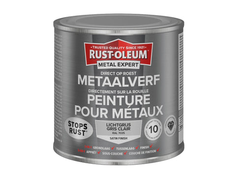 Rust-oleum Metal Expert metaalverf zijdeglans 250ml lichtgrijs