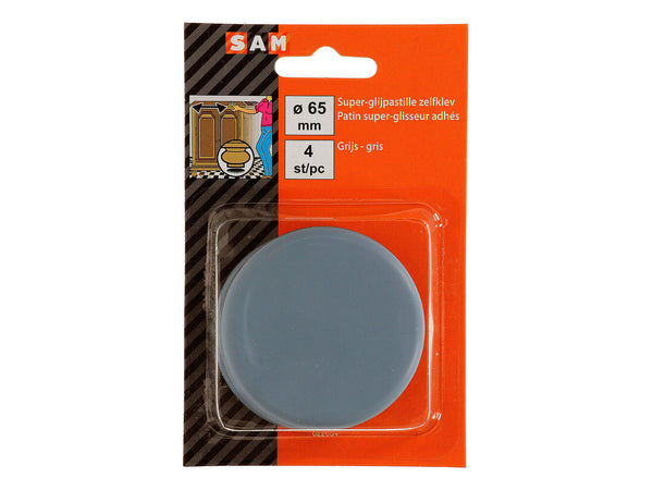 Mack Patin glissant adhésif 65mm gris 4 pièces