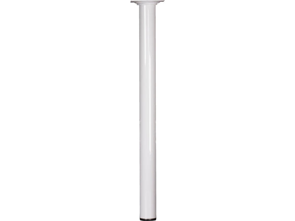 Pied de meuble rond 30mm 40cm métal blanc