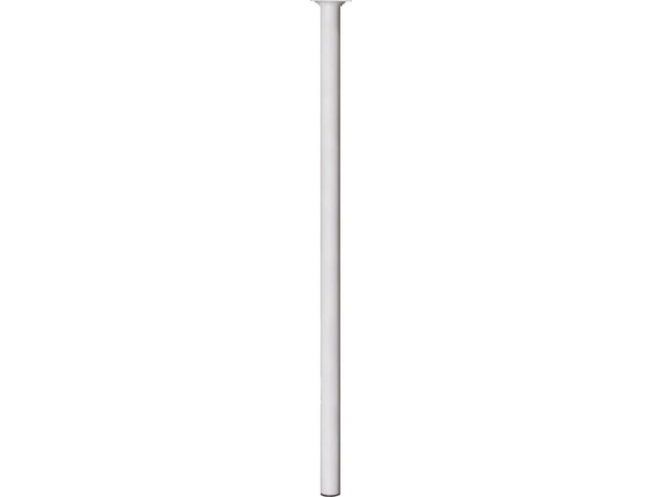 Pied de meuble rond 30mm 75cm métal blanc