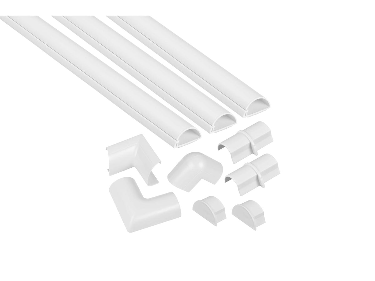 Mini Trunking kabelgoot halve cirkel 30x15 mm 1m + accessoires