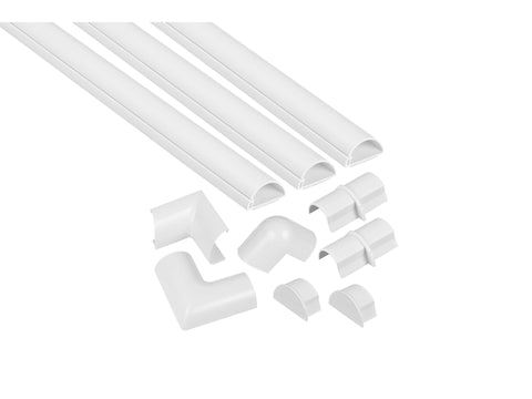 Mini Trunking kabelgoot halve cirkel 30x15 mm 1m + accessoires