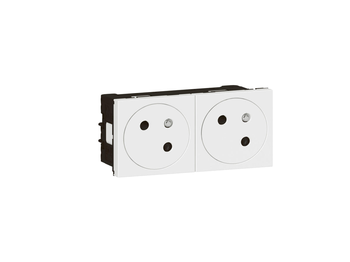 Legrand Mosaic dubbel stopcontact met aarding van DLP