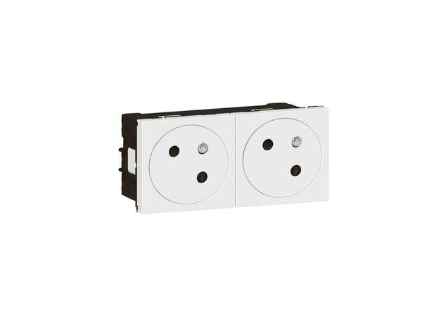 Legrand Mosaic dubbel stopcontact met aarding van DLP