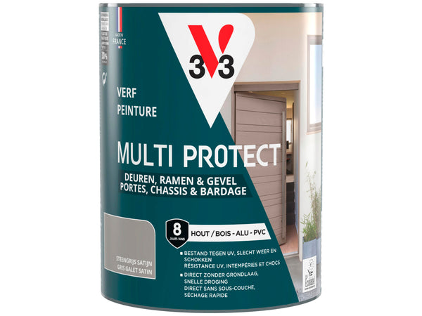 V33 Multi Protect verf hout alu pvc 0,75l steengrijs