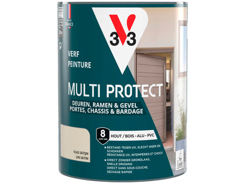 V33 Multi Protect verf hout alu pvc 0,75l vlas satijn