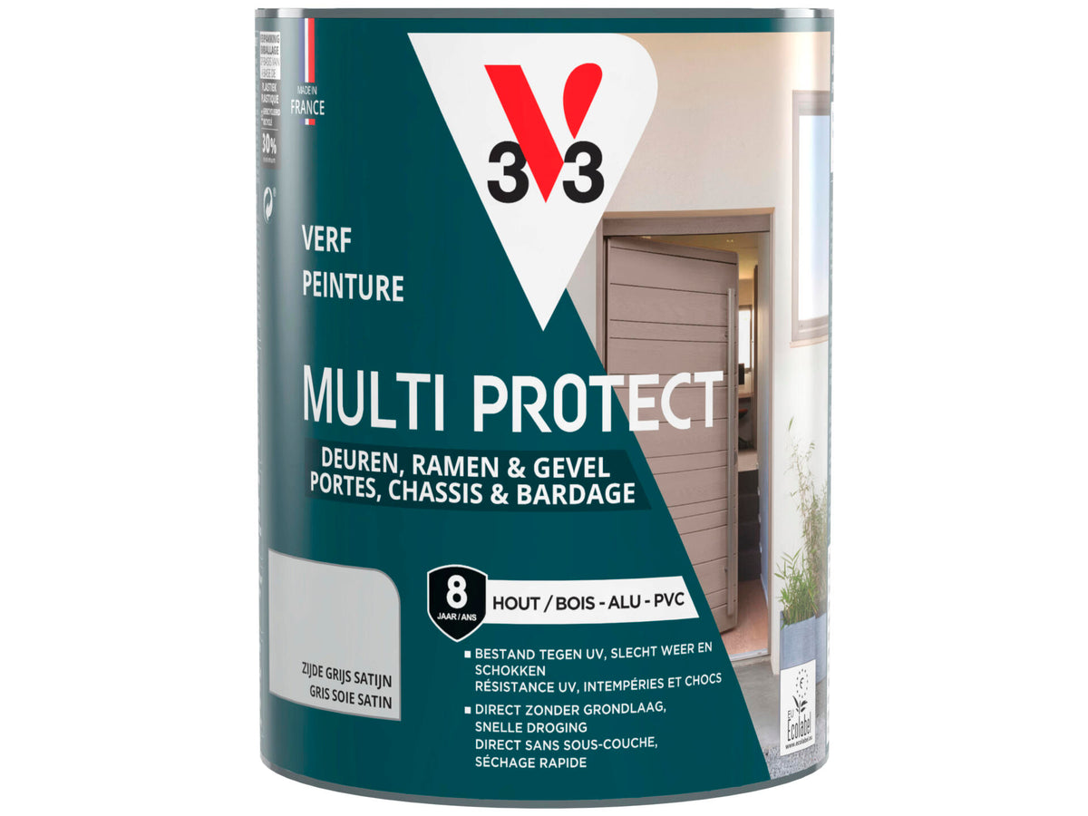 V33 Multi Protect verf hout alu pvc 0,75l zijdegrijs