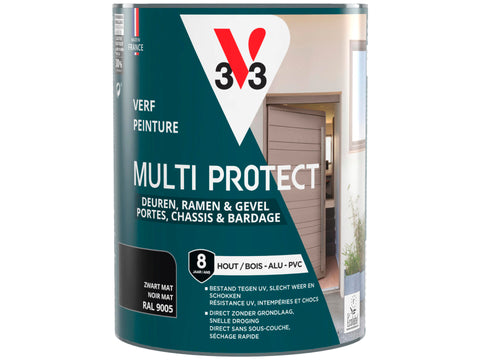 V33 Multi Protect verf hout alu pvc 0,75l zwart