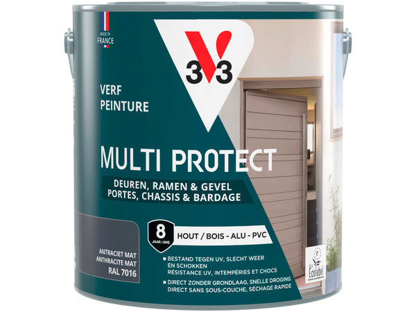V33 Multi Protect verf hout alu pvc 2,5l antraciet