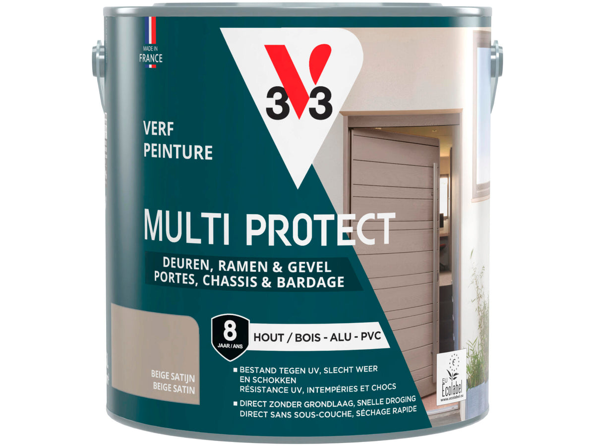 V33 Multi Protect verf hout alu pvc 2,5l beige