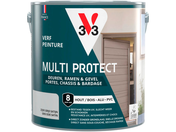 V33 Multi Protect verf hout alu pvc 2,5l zijdegrijs