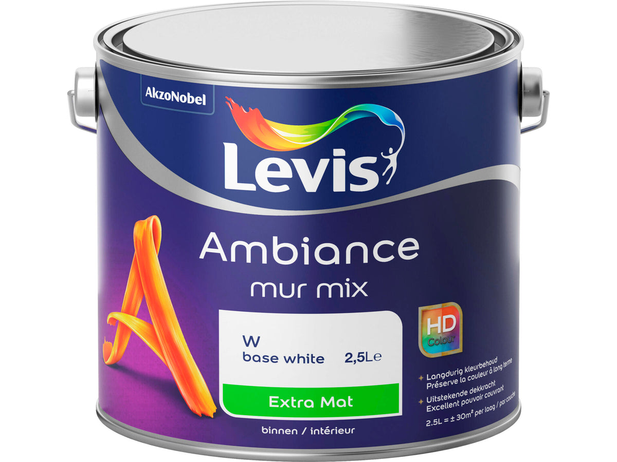 Levis Muurverf Ambiance extra mat 2,5l wit mengbasis
